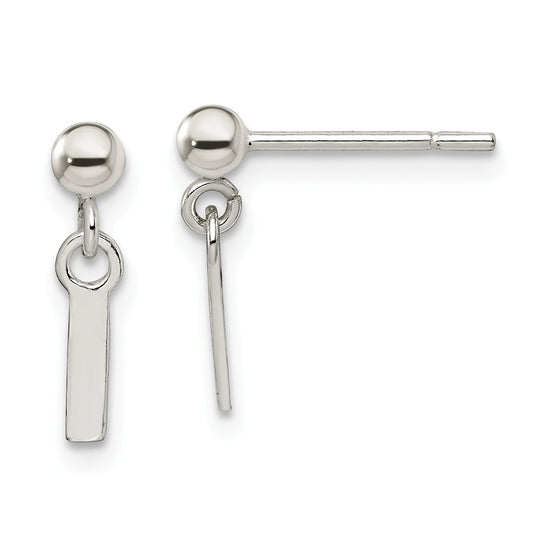 Stella Silver 925 Sterling Silver Polished L Dangle Post Earrings, 13mm x 5mm
