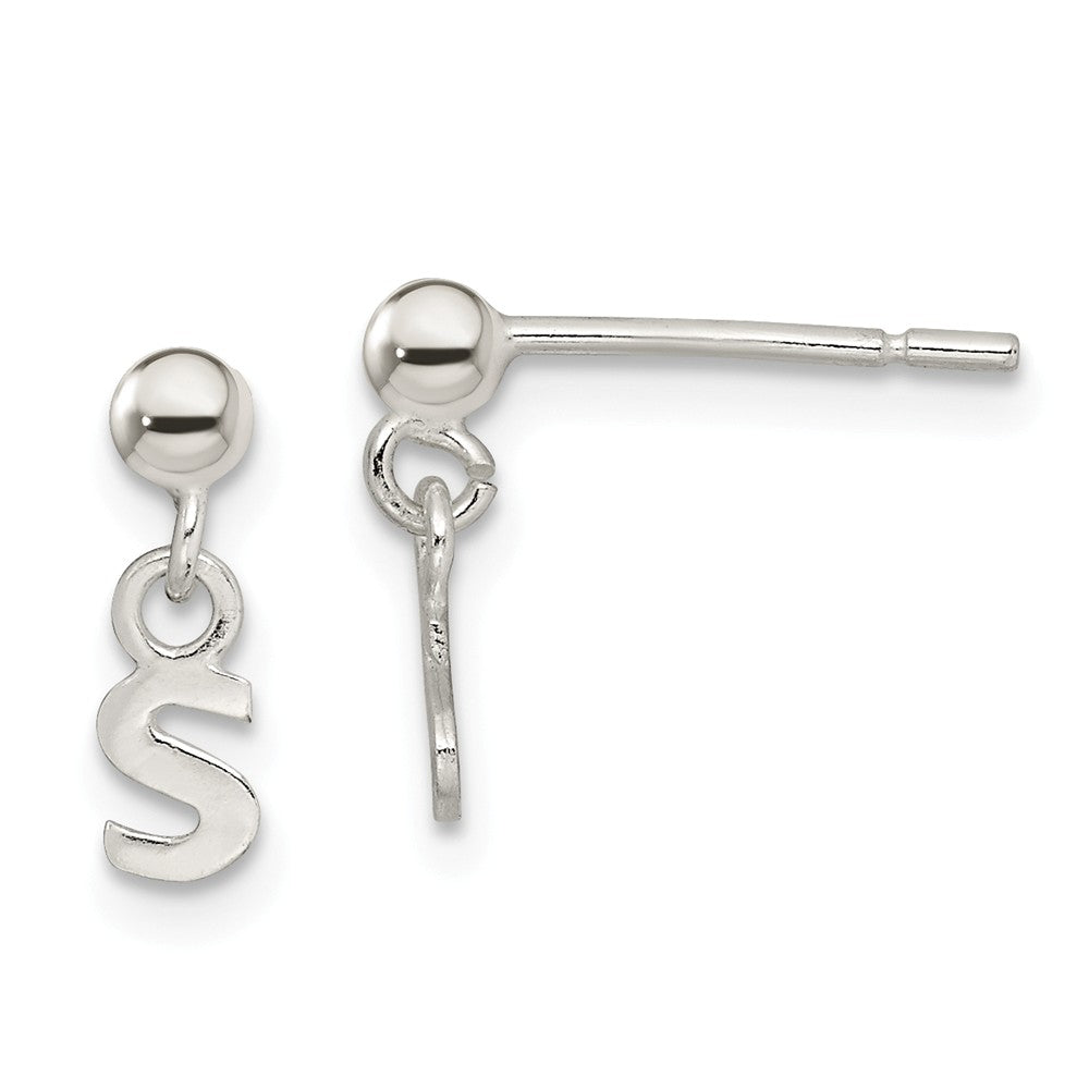 Stella Silver 925 Sterling Silver Polished S Dangle Post Earrings, 13mm x 5mm