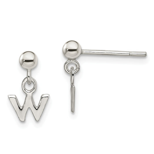 Stella Silver 925 Sterling Silver Polished W Dangle Post Earrings, 13mm x 5mm