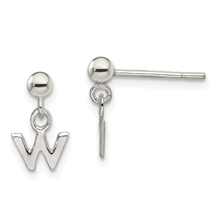 Stella Silver 925 Sterling Silver Polished W Dangle Post Earrings, 13mm x 5mm