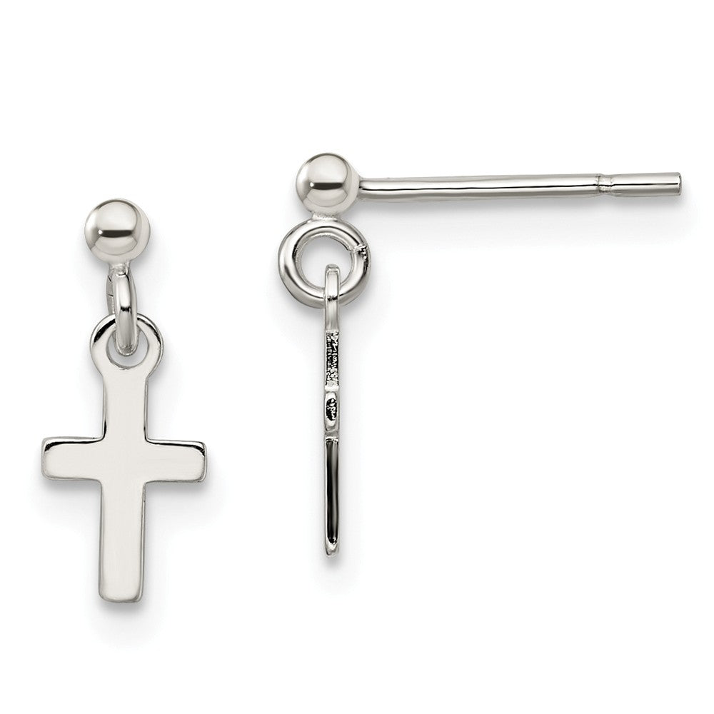 Stella Silver 925 Sterling Silver Cross Post Earrings, 24mm x 7mm