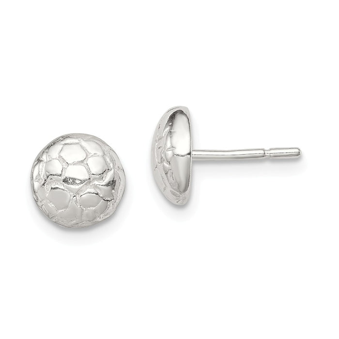 Stella Silver 925 Sterling Silver Soccer Ball Mini Earrings, 7mm x 6mm