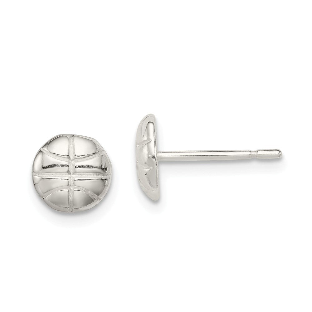 Stella Silver 925 Sterling Silver Basketball Mini Earrings, 7mm x 7mm