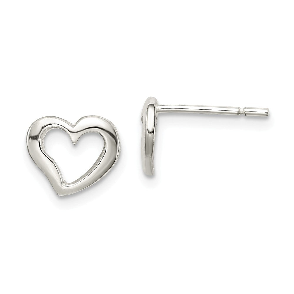Stella Silver 925 Sterling Silver Polished Heart Post Earrings, 8mm x 8mm