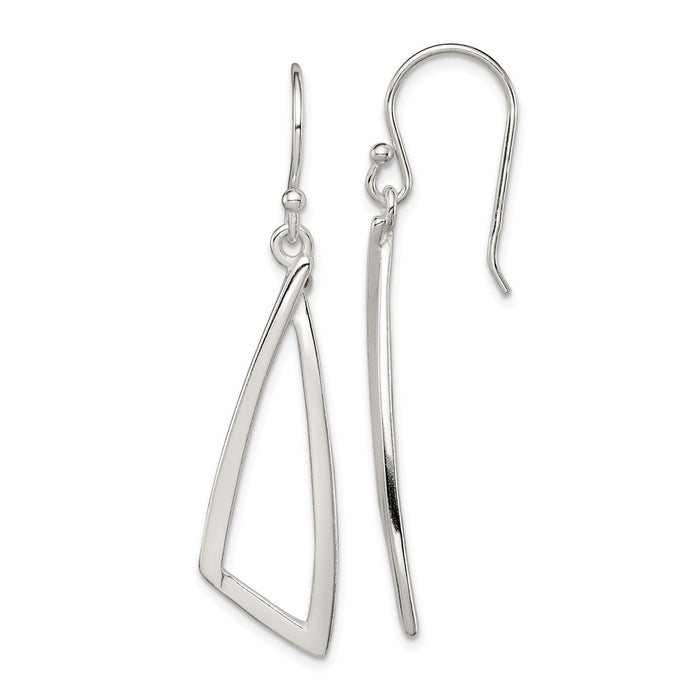 Stella Silver 925 Sterling Silver Polished Dangle Earrings, 47mm x 10mm