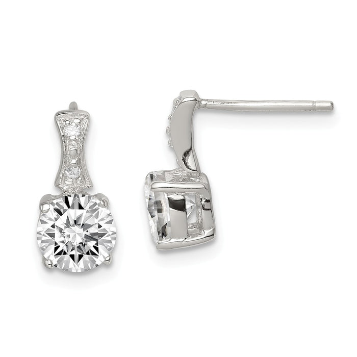 Stella Silver 925 Sterling Silver Cubic Zirconia ( CZ ) Earrings, 12mm x 6mm