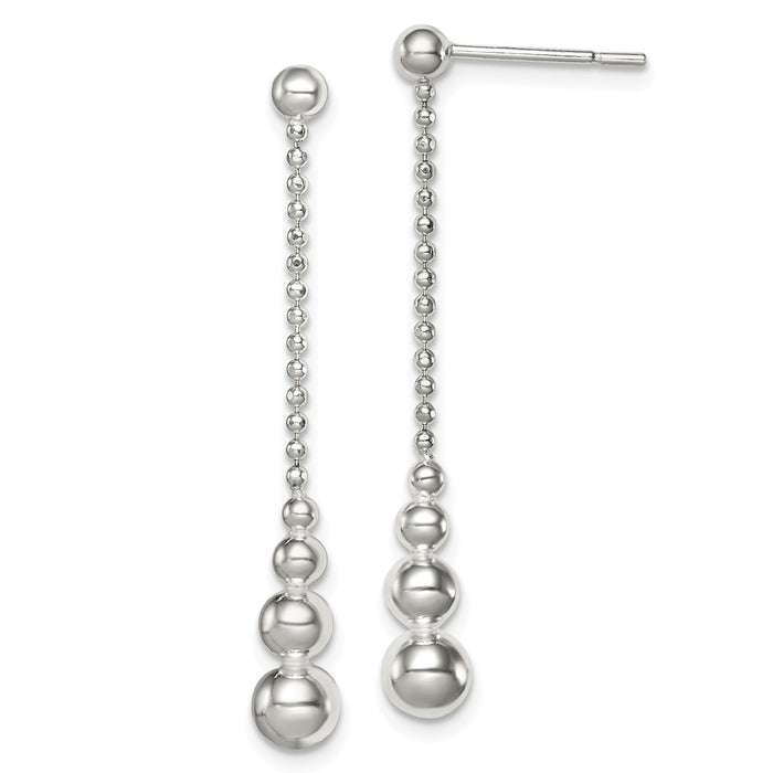 Stella Silver 925 Sterling Silver Dangle Post Earrings, 40mm x 5mm