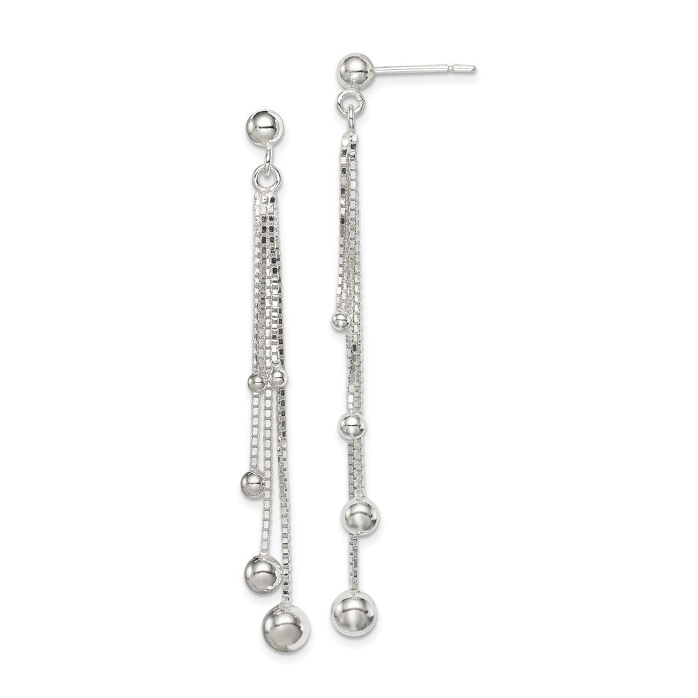 Stella Silver 925 Sterling Silver Wind Chime Dangle Post Earrings, 58mm x 5mm