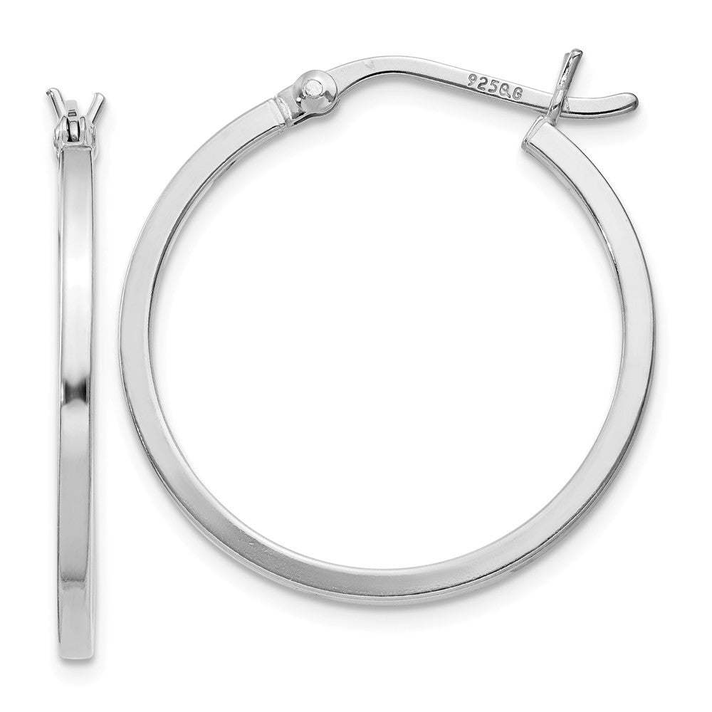 Stella Silver 925 Sterling Silver Rhodium-Plated Hinged Earrings, 25mm x 25mm
