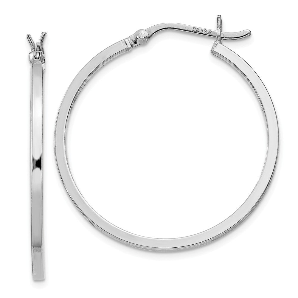 Stella Silver 925 Sterling Silver Rhodium-Plated Hinged Earrings, 30mm x 30mm