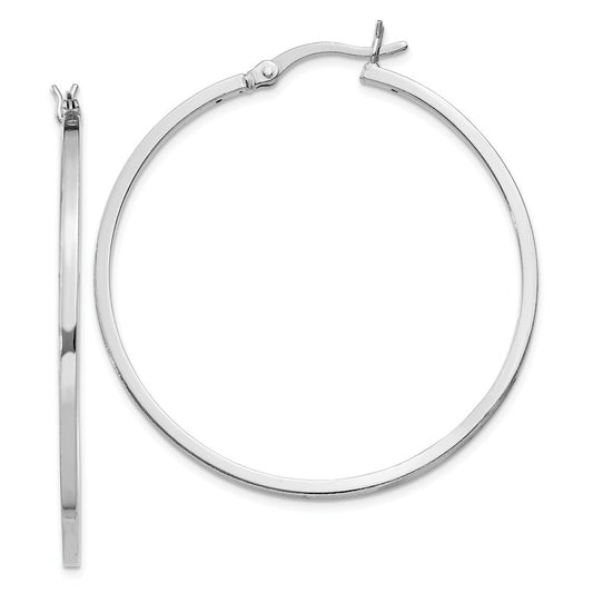 Stella Silver 925 Sterling Silver Rhodium-Plated Hinged Earrings, 40mm x 40mm