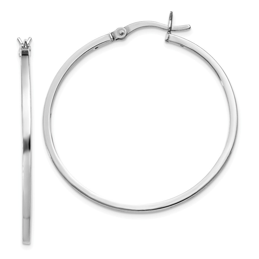 Stella Silver 925 Sterling Silver Rhodium-Plated Hinged Earrings, 36mm x 36mm
