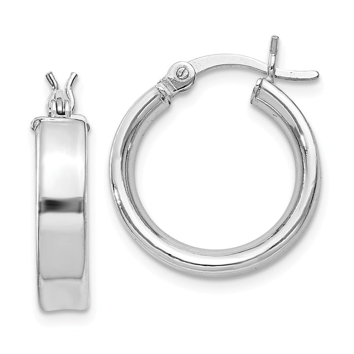 Stella Silver 925 Sterling Silver Rhodium-Plated Hoop Earrings, 16mm x 16mm