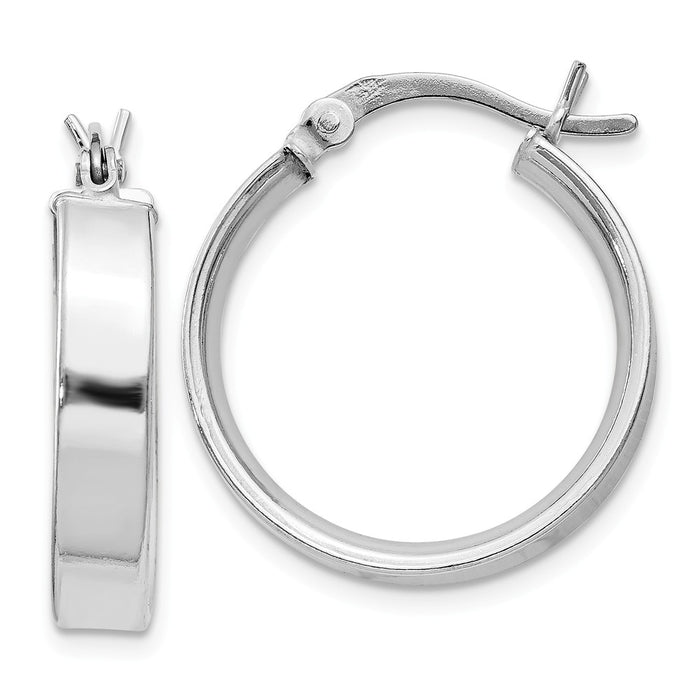 Stella Silver 925 Sterling Silver Rhodium-Plated Hinged Earrings, 20mm x 20mm