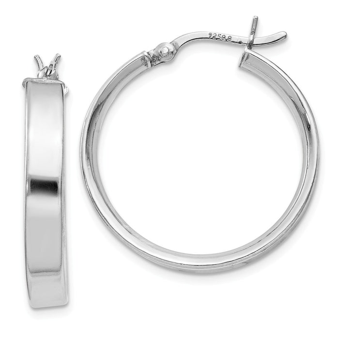 Stella Silver 925 Sterling Silver Rhodium-Plated Hinged Earrings, 25mm x 25mm