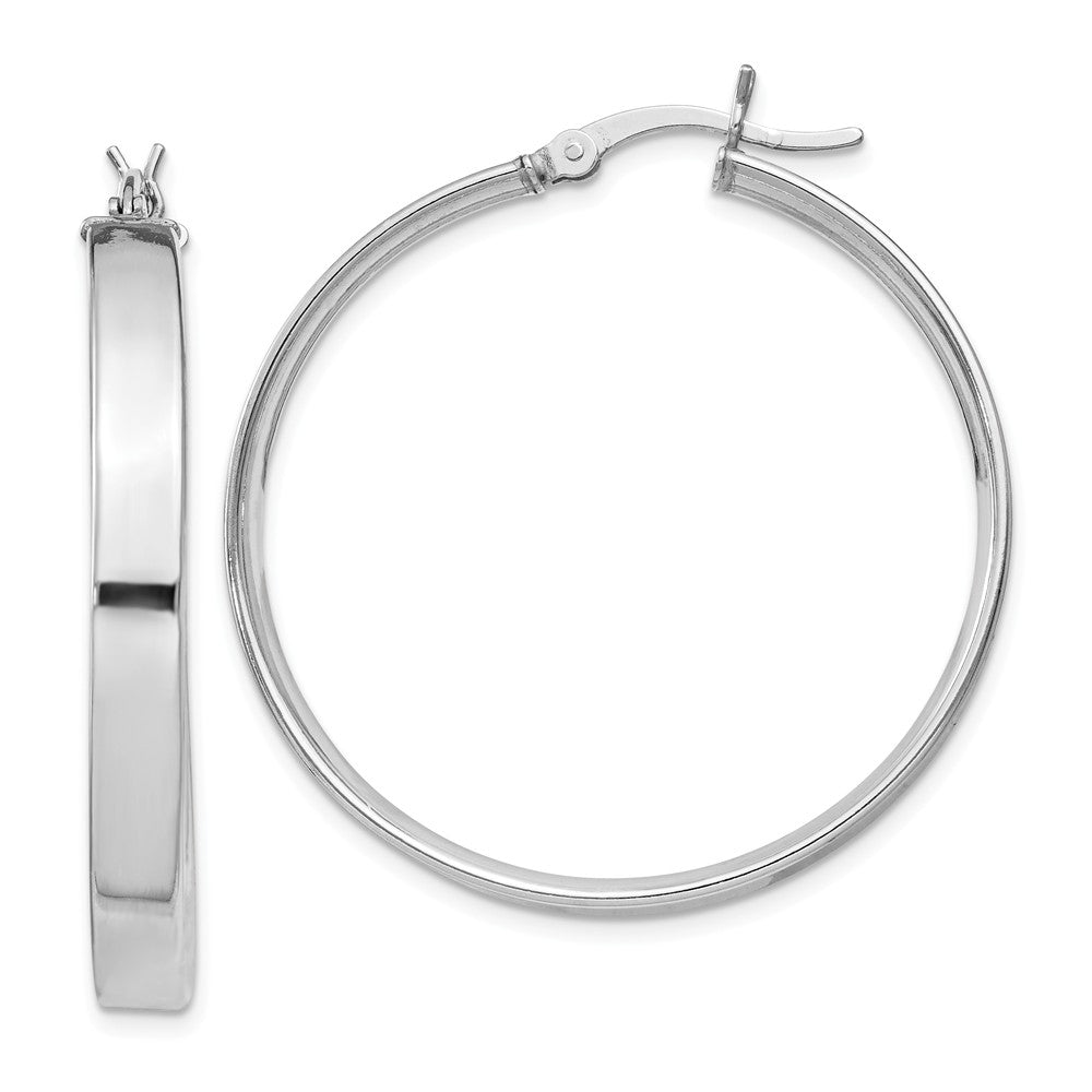 Stella Silver 925 Sterling Silver Rhodium-Plated Hinged Earrings, 35mm x 35mm