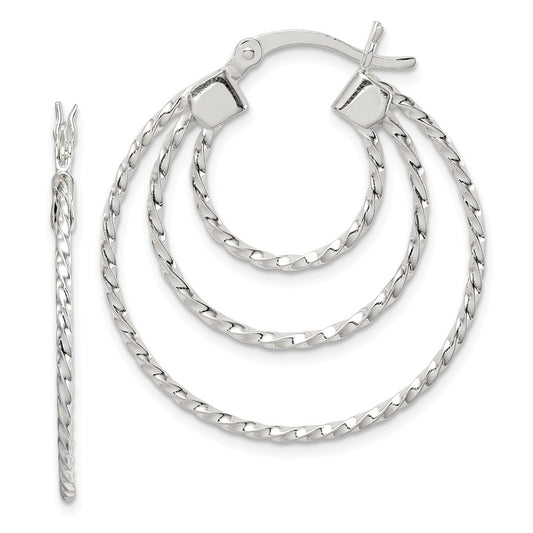 Stella Silver 925 Sterling Silver Hoop Earrings, 30mm x 30mm