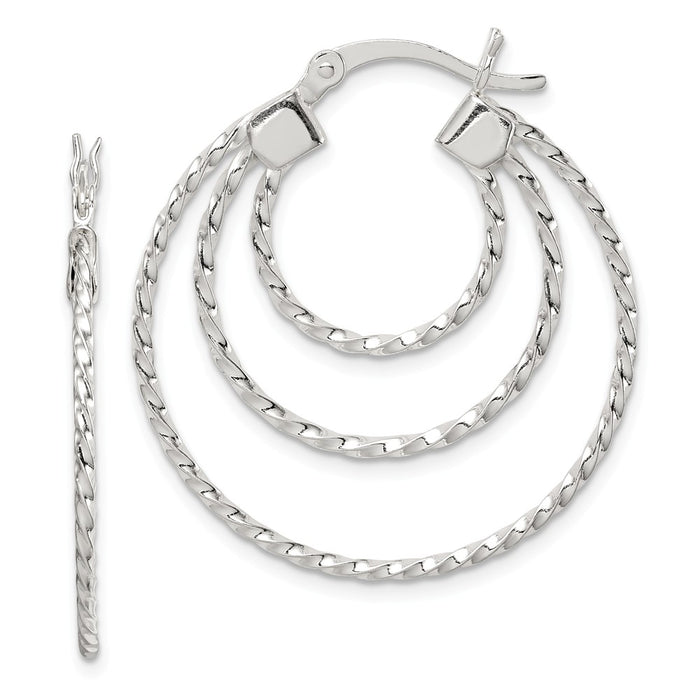 Stella Silver 925 Sterling Silver Hoop Earrings, 30mm x 30mm