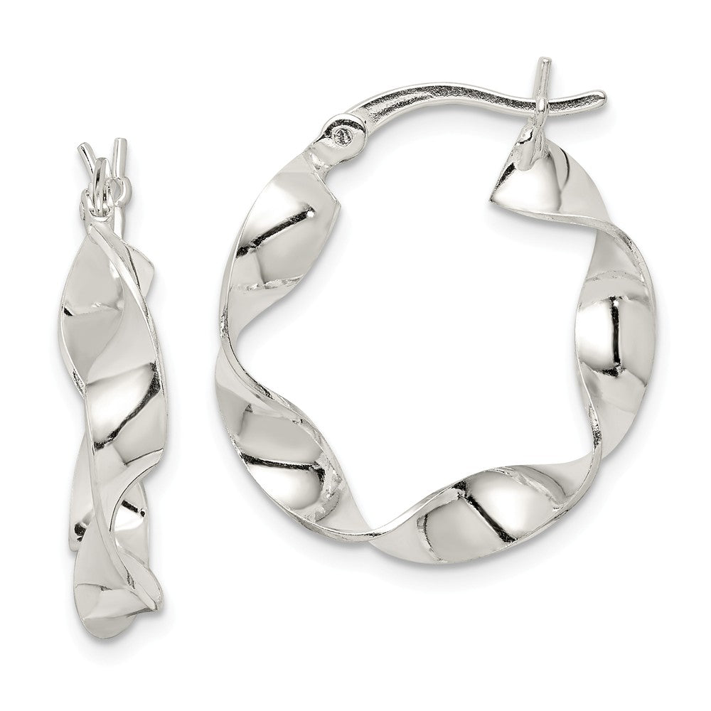 Stella Silver 925 Sterling Silver Twisted Hoop Earrings, 22mm x 22mm