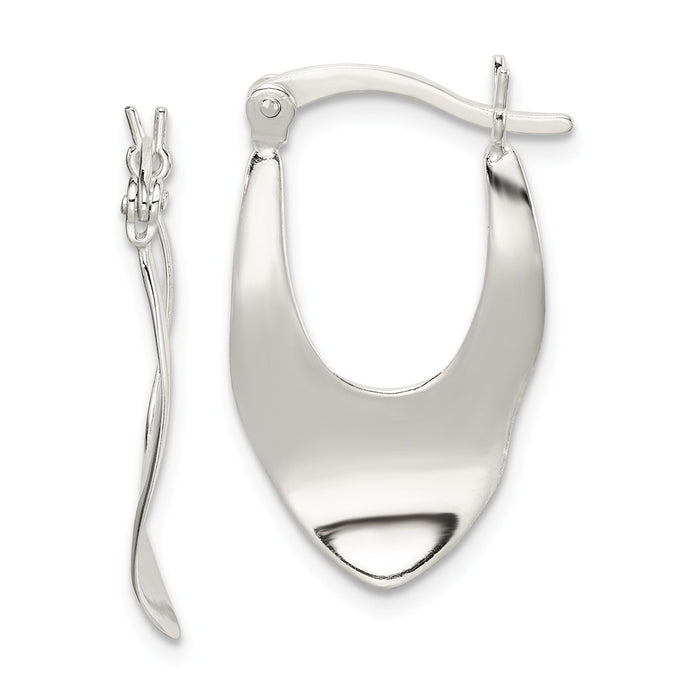 Stella Silver 925 Sterling Silver Oval Hoop Earrings, 23mm x 14mm