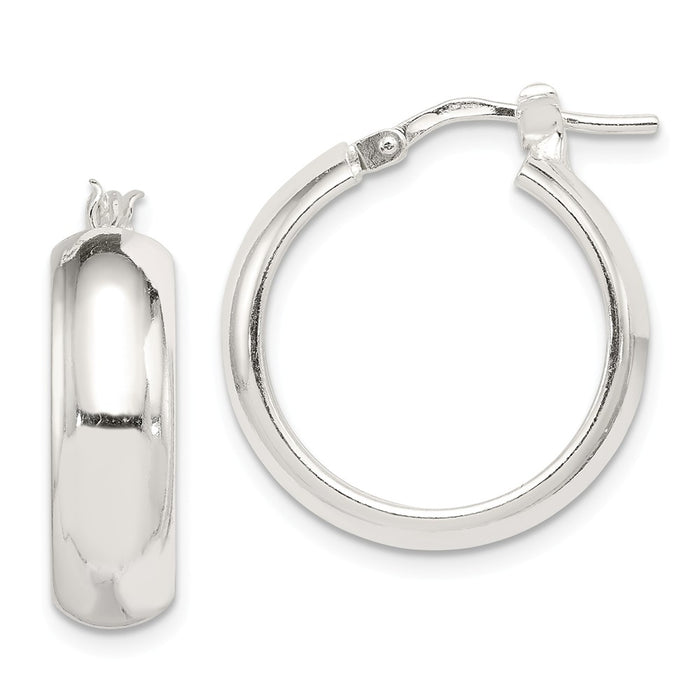 Stella Silver 925 Sterling Silver 6.00mm Hoop Earrings, 22mm x 20mm