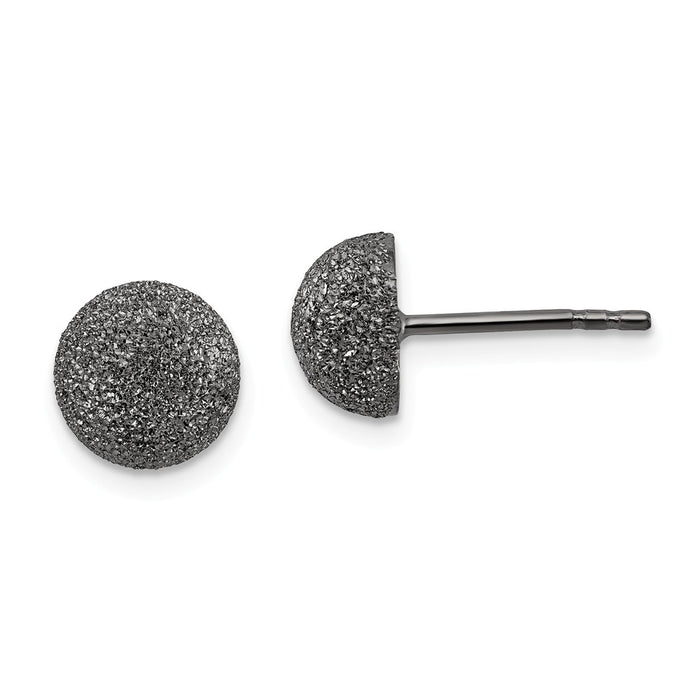 Stella Silver 925 Sterling Silver Black Ruthenium Satin Finish Post Earrings, 9mm x 9mm
