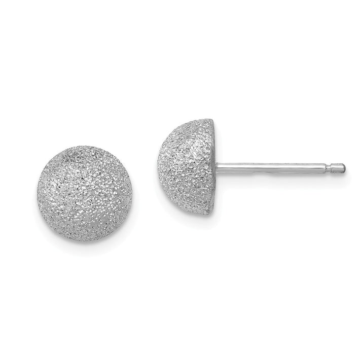 Stella Silver 925 Sterling Silver Rhodium-plated Satin Finish Post Earrings, 9mm x 9mm