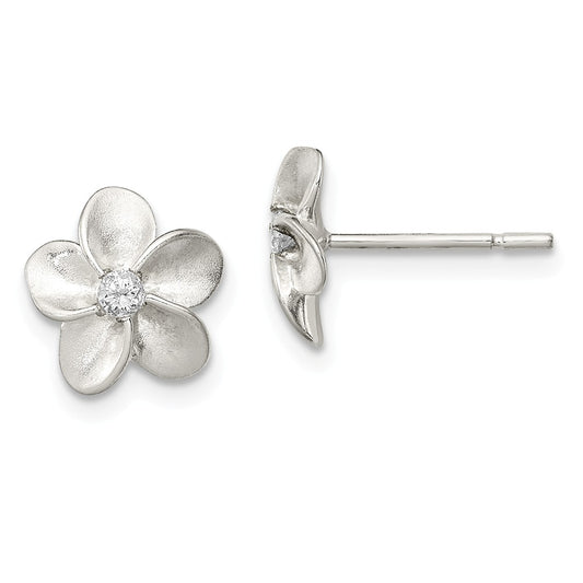 Stella Silver 925 Sterling Silver Cubic Zirconia ( CZ ) Post Earrings, 9mm x 10mm