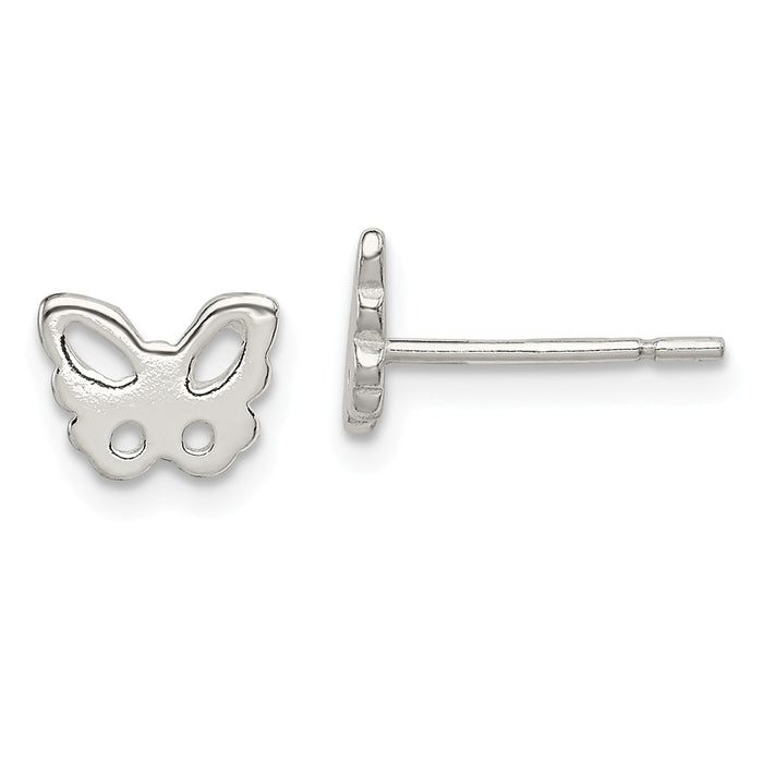 Stella Silver 925 Sterling Silver Butterfly Post Earrings, 6mm x 8mm