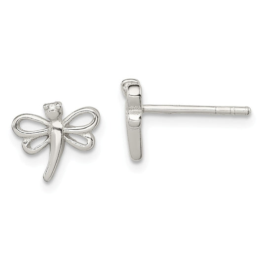 Stella Silver 925 Sterling Silver Dragonfly Post Earrings, 10mm x 8mm