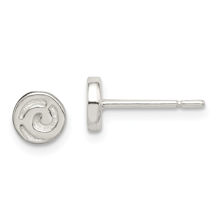 Stella Silver 925 Sterling Silver Swirl Post Earrings, 5mm x 5mm