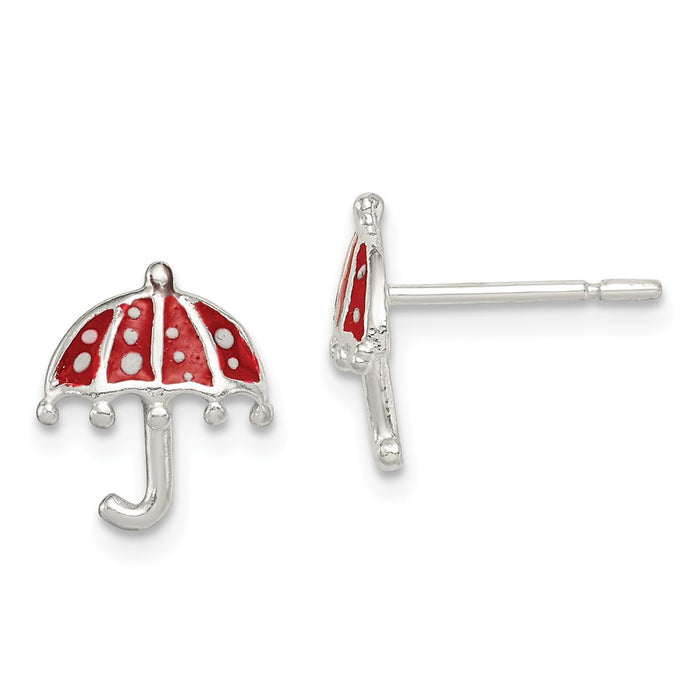 Stella Silver 925 Sterling Silver Enameled Post Earrings, 10mm x 9mm