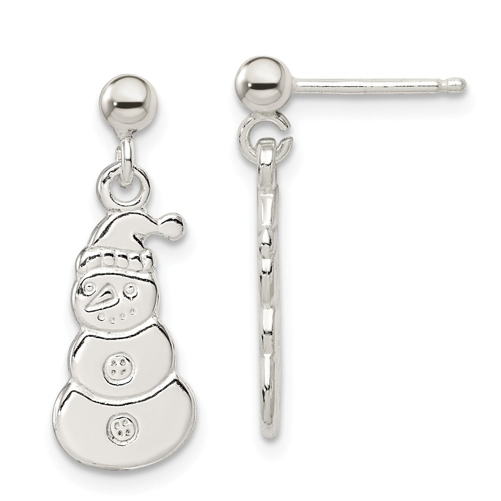 Stella Silver 925 Sterling Silver Polished Snowmen Post Dangle Earrings, 20mm x 8mm