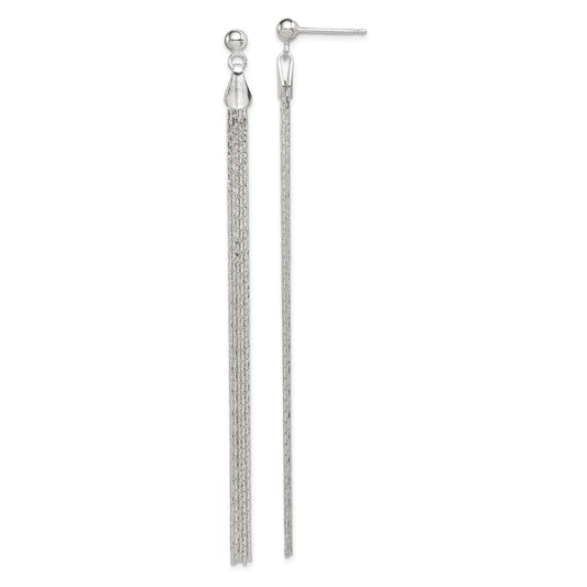 Stella Silver 925 Sterling Silver Post Fancy Dangle Earrings, 93mm x 6mm