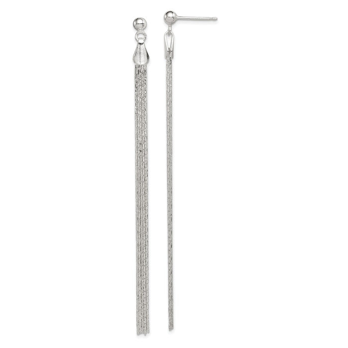 Stella Silver 925 Sterling Silver Post Fancy Dangle Earrings, 93mm x 6mm