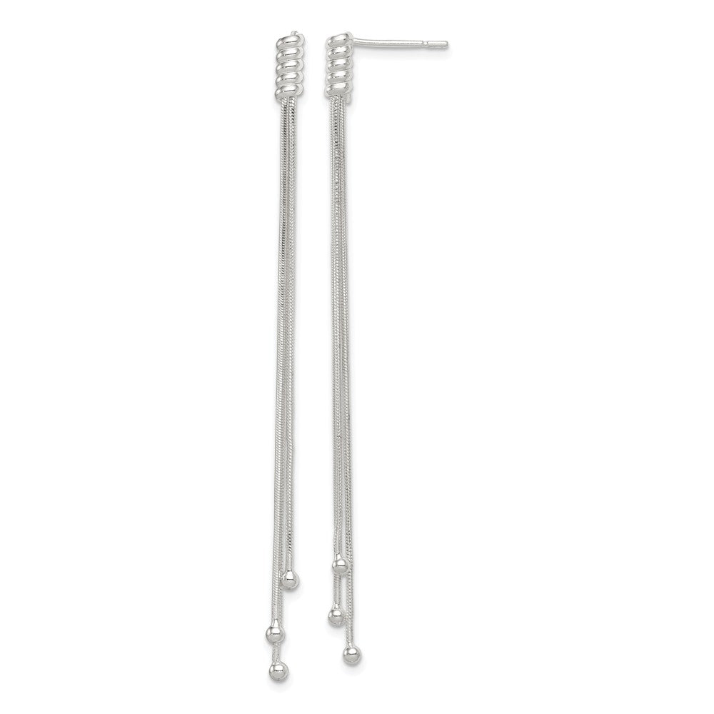Stella Silver 925 Sterling Silver Wind Chime Dangle Post Earrings, 60mm x 4mm