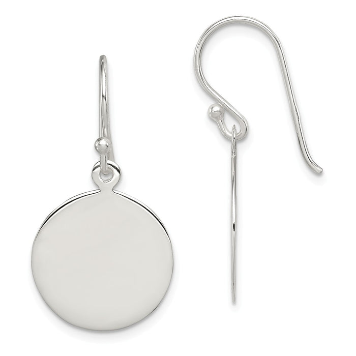 Stella Silver 925 Sterling Silver Circle Dangle Earrings, 32mm x 15mm