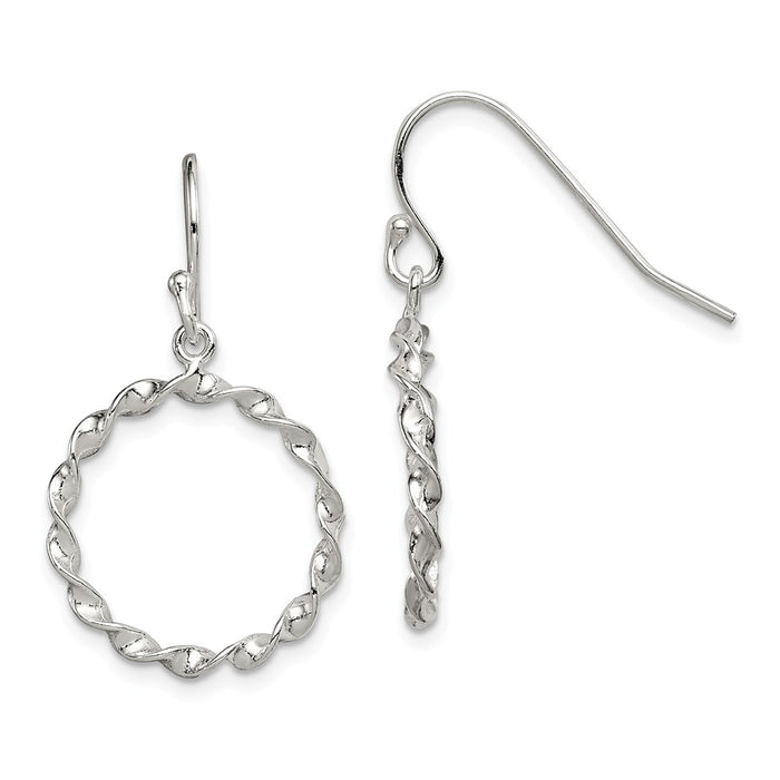 Stella Silver 925 Sterling Silver Dangle Shepherd Hook Earrings, 29mm x 17mm