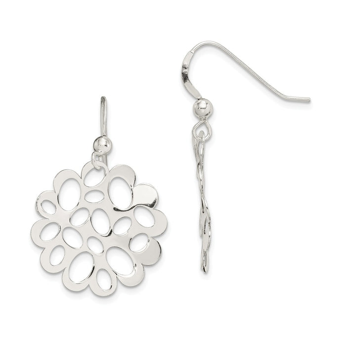 Stella Silver 925 Sterling Silver Polished Dangle Earrings, 35mm x 22mm