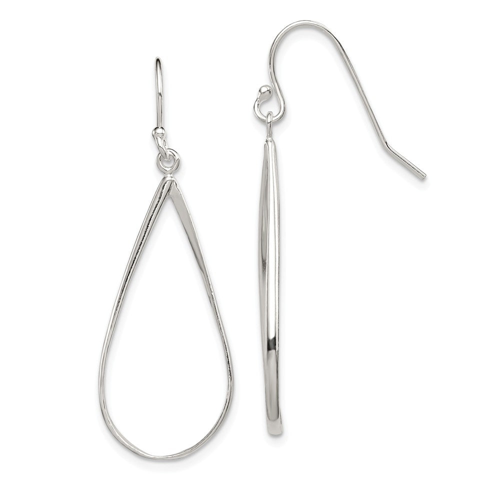 Stella Silver 925 Sterling Silver Polished Teardrop Dangle Earrings, 41mm x 15mm