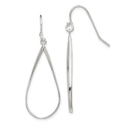 Stella Silver 925 Sterling Silver Polished Teardrop Dangle Earrings, 41mm x 15mm