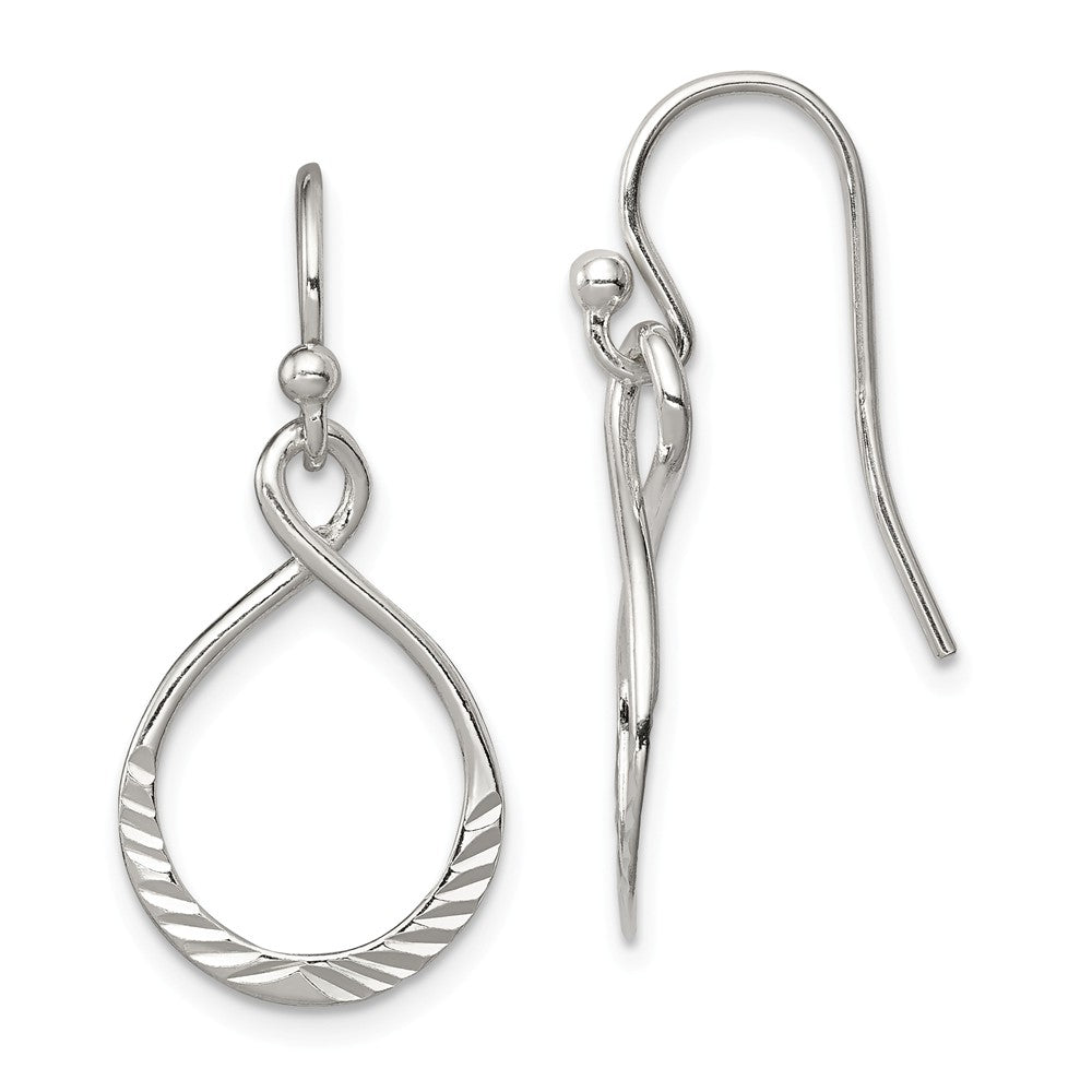 Stella Silver 925 Sterling Silver Shepherd Hook Earrings, 29mm x 14mm