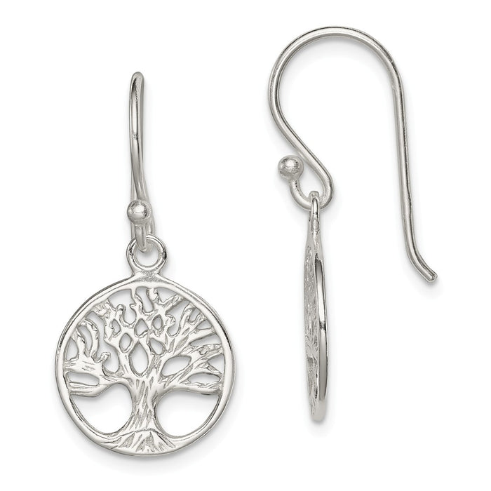 Stella Silver 925 Sterling Silver Shepherd Hook Earrings, 38mm x 13mm