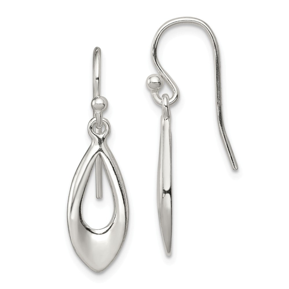 Stella Silver 925 Sterling Silver Dangle Shepherd Hook Earrings, 30mm x 8mm