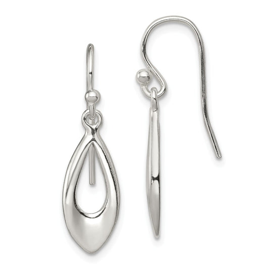 Stella Silver 925 Sterling Silver Dangle Shepherd Hook Earrings, 30mm x 8mm