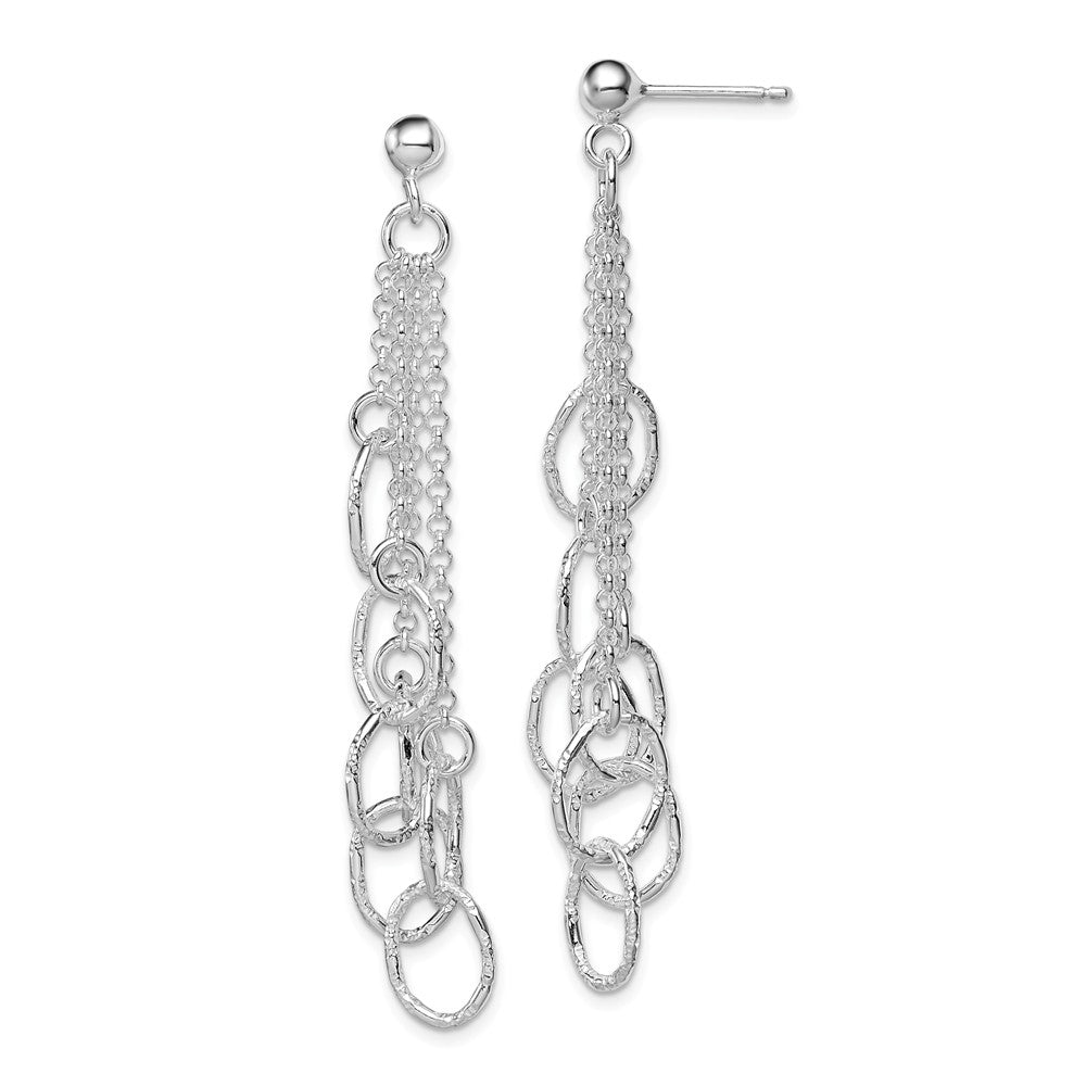Stella Silver 925 Sterling Silver Multi Oval Dangle Earrings, 66mm x 14mm