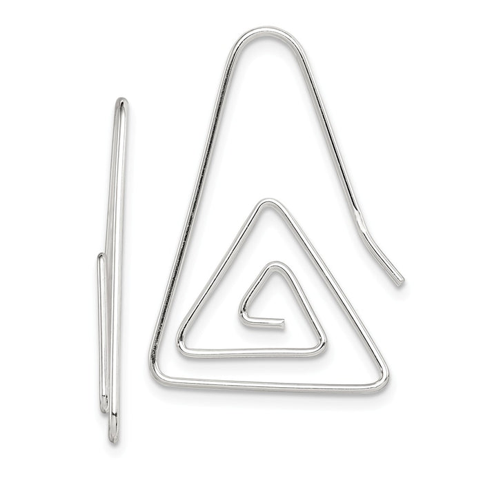 Stella Silver 925 Sterling Silver Hook Triangle Earrings, 29mm x 20mm