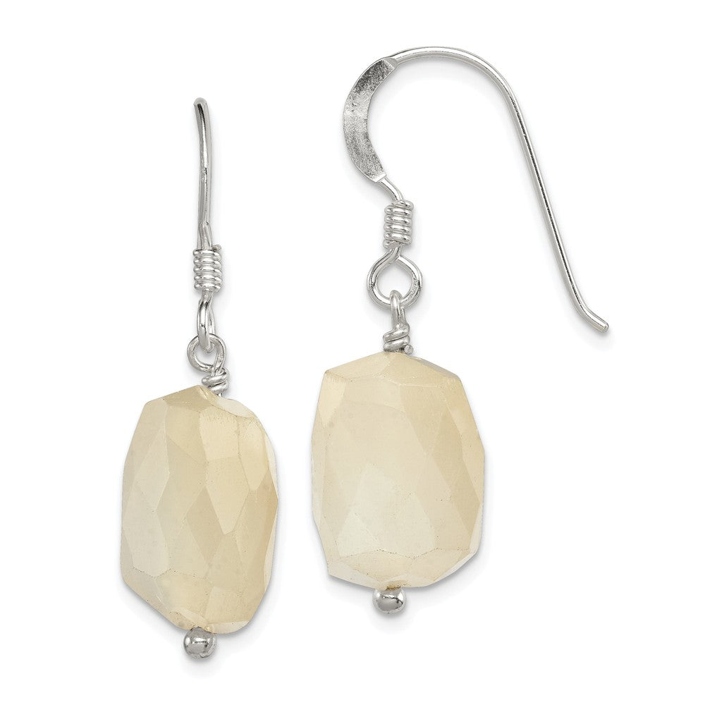 Stella Silver 925 Sterling Silver Moonstone Earrings, 31mm x 10mm