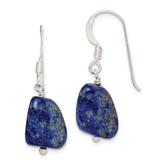 Stella Silver 925 Sterling Silver Blue Lapis Square Earrings, 31mm x 12mm