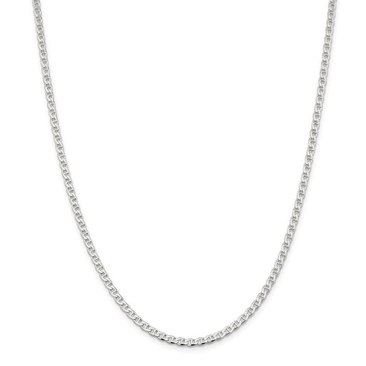 Million Charms 925 Sterling Silver 3.15mm Flat Anchor Chain, Chain Length: 20 inches